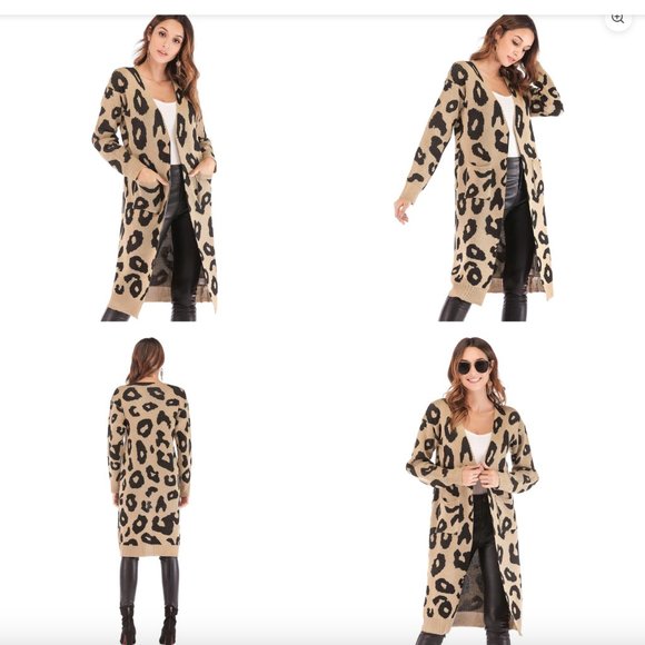 Vestidos Leopard Print Cardigan Sweater, M - Picture 10 of 10